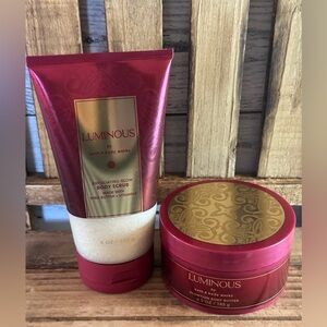 Bath & Body Works LUMINOUS Body Scrub and Body Butter Lotion x 2 Lot Retired Set
